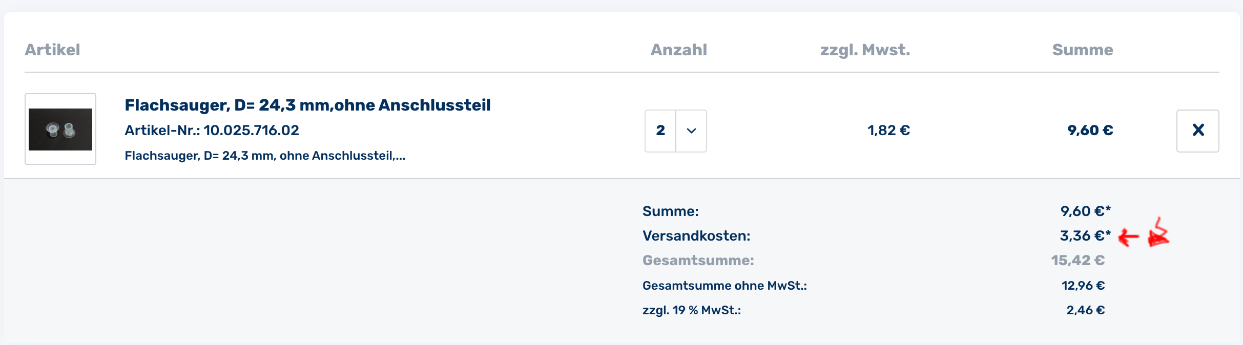 configuration Shopware shipment costs Backend vs. Frontend Stack