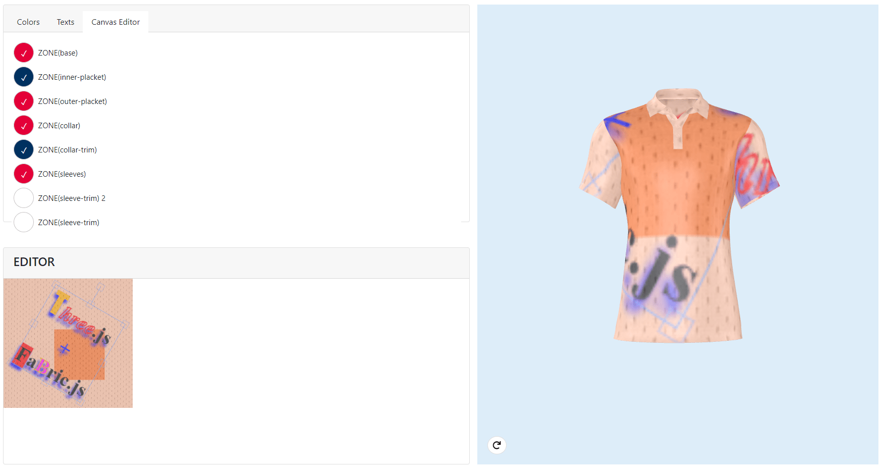 How to add fabric js texture on top of svg texture threejs Questions