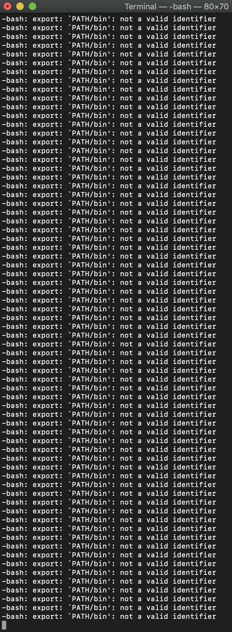 bash echo PATH results in /usr/local/bin/usr/bin/bin/usr/sbin/sbin/bin/bin/bin/bin