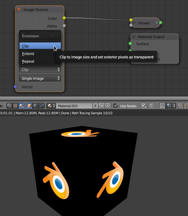 texturing Cycles option to turn off texture tiling? Blender Stack