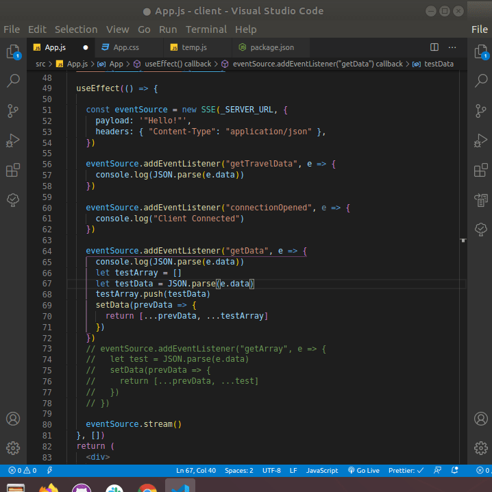 node.js Cannot retrieve value of req.body in serversent events based