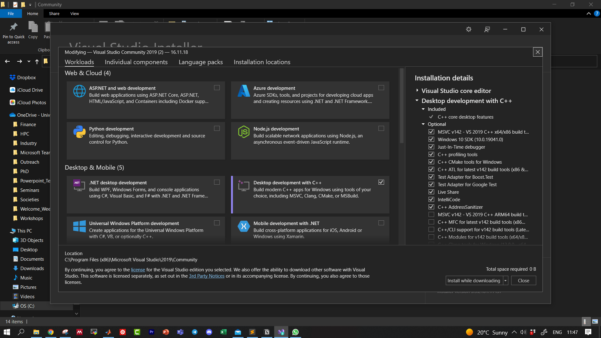 visual c++ VC++ 2019 folder location Stack Overflow