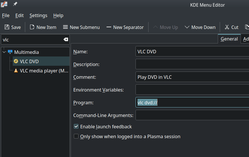 kubuntu KDE Menu Editor writes inverted commas that shouldn't be in the command Ask Ubuntu