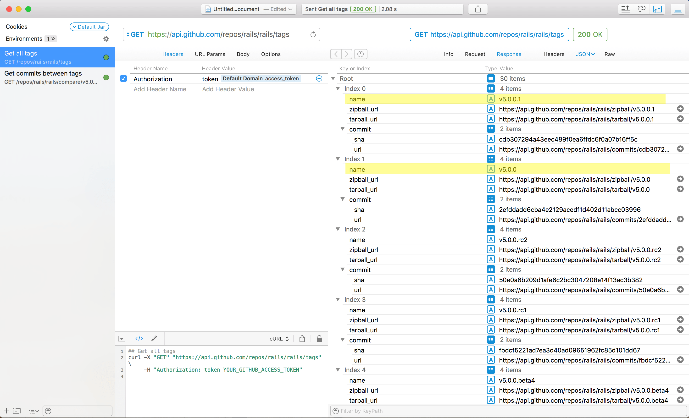 How to get all commits in a Git tag through GitHub API Stack Overflow