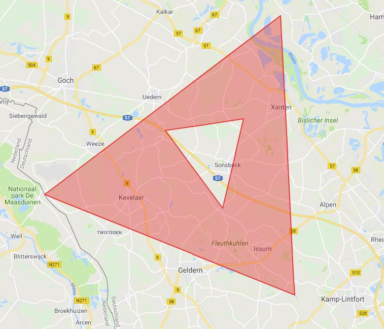 Cutting area from polygon in Google Maps API? Geographic Information