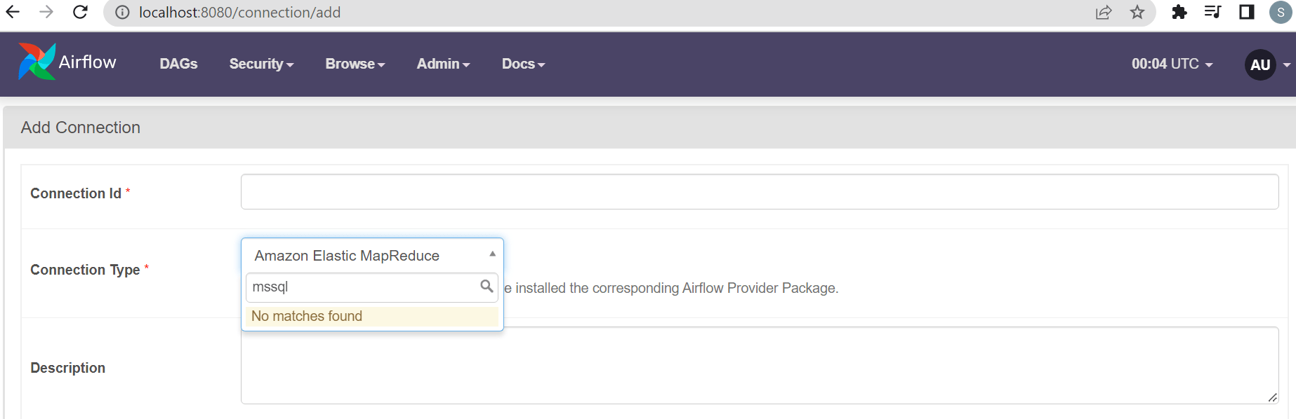 In Airflow UI, how to add SQL Server connection type Stack Overflow