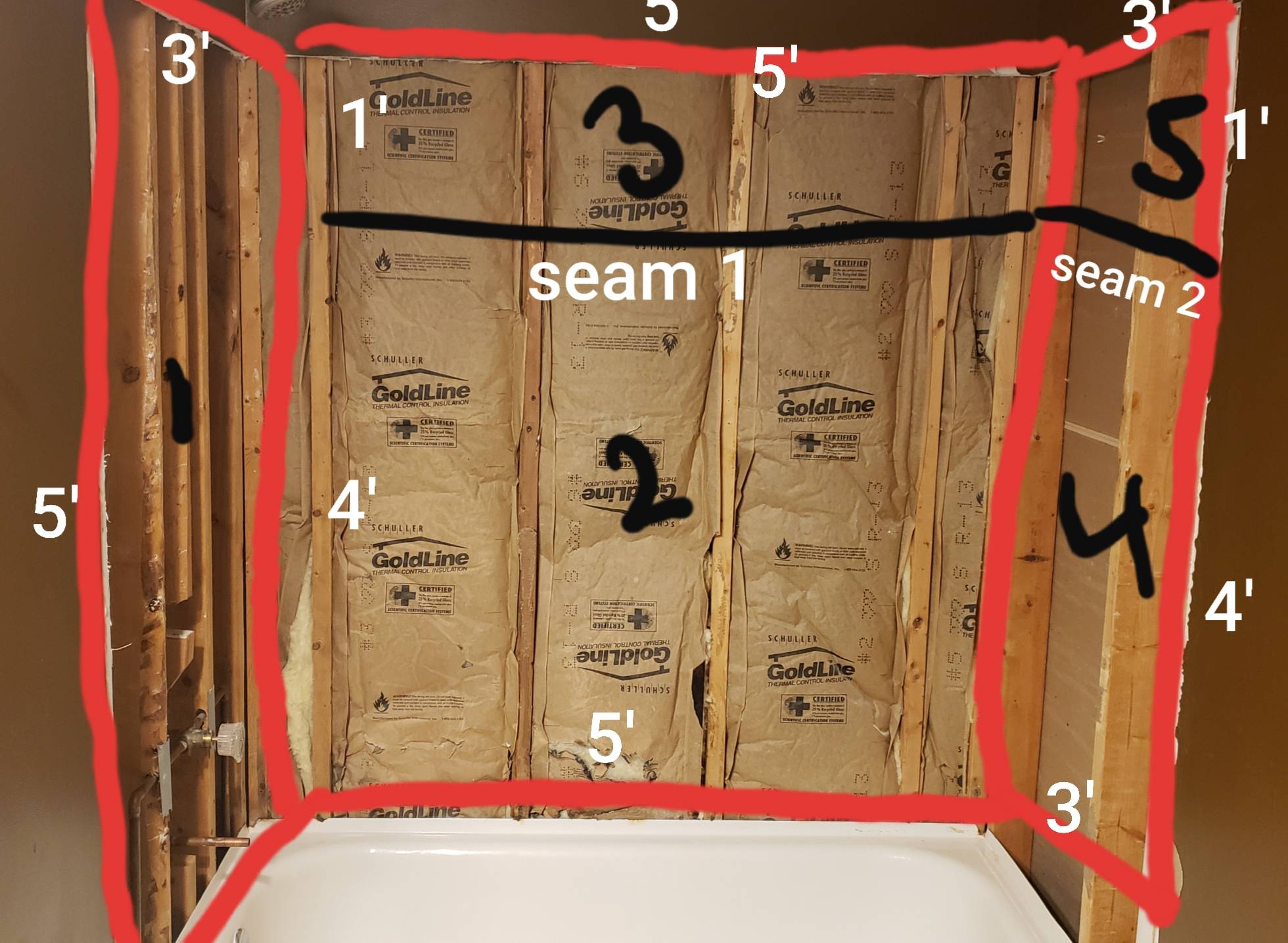 bathtub Green board with waterproof membrane Home Improvement Stack