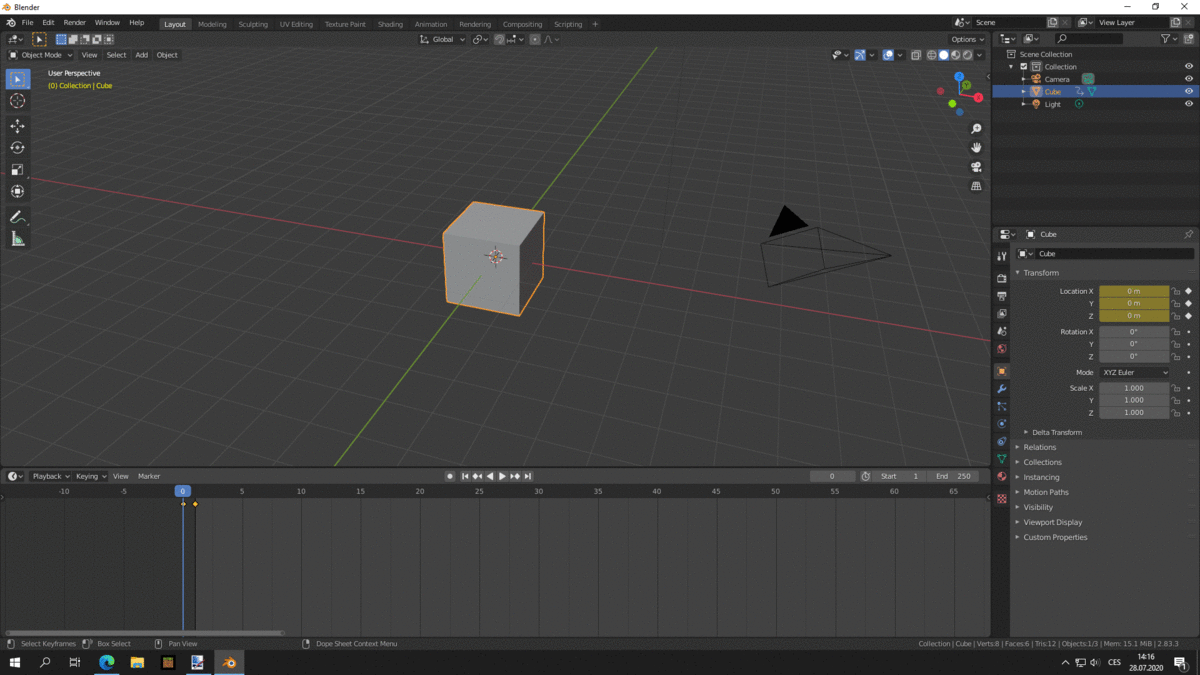 Adding objects to an animation/0 sized object is still