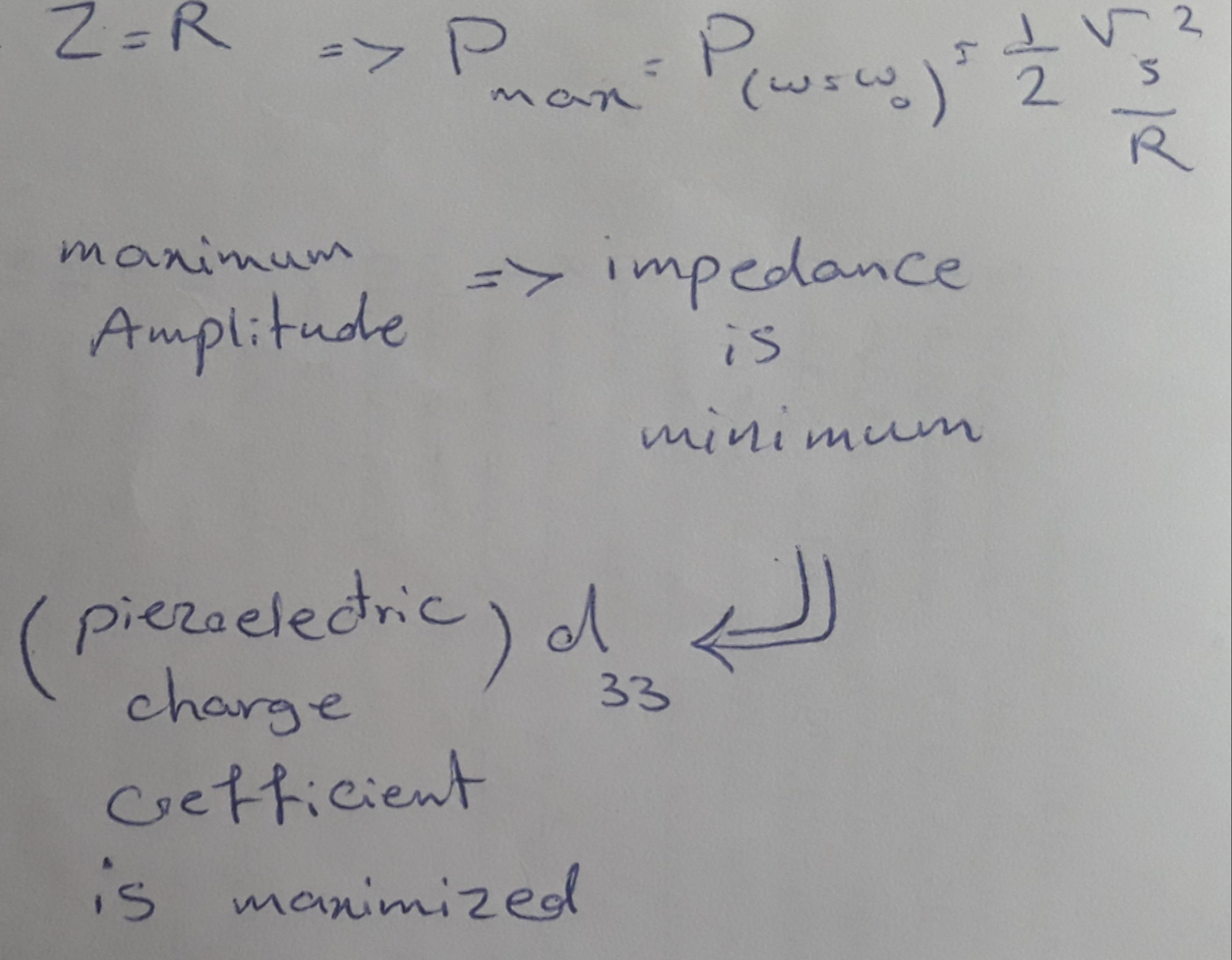 Electronic the relation between resonance frequency and piezoelectric