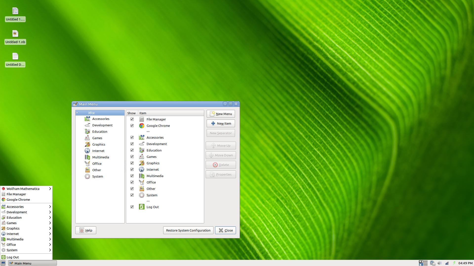 xubuntu How to remove Mathematica menu from xfce applications menu