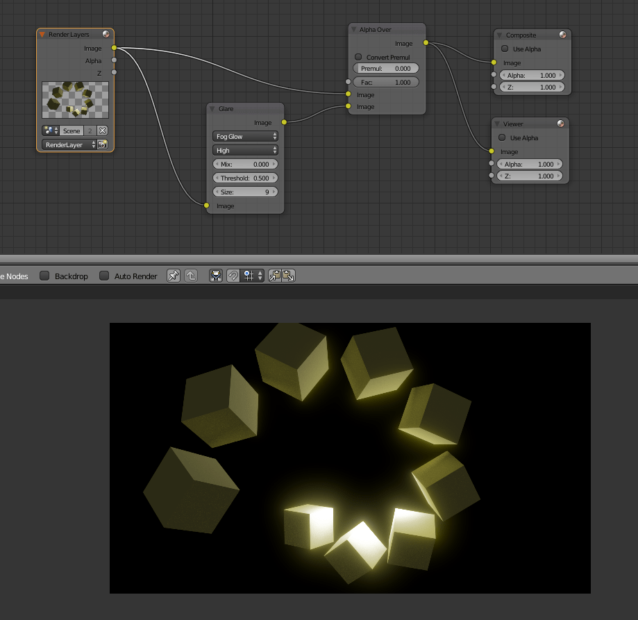 cycles render engine How do I get the Glare node to output transparent instead of Black