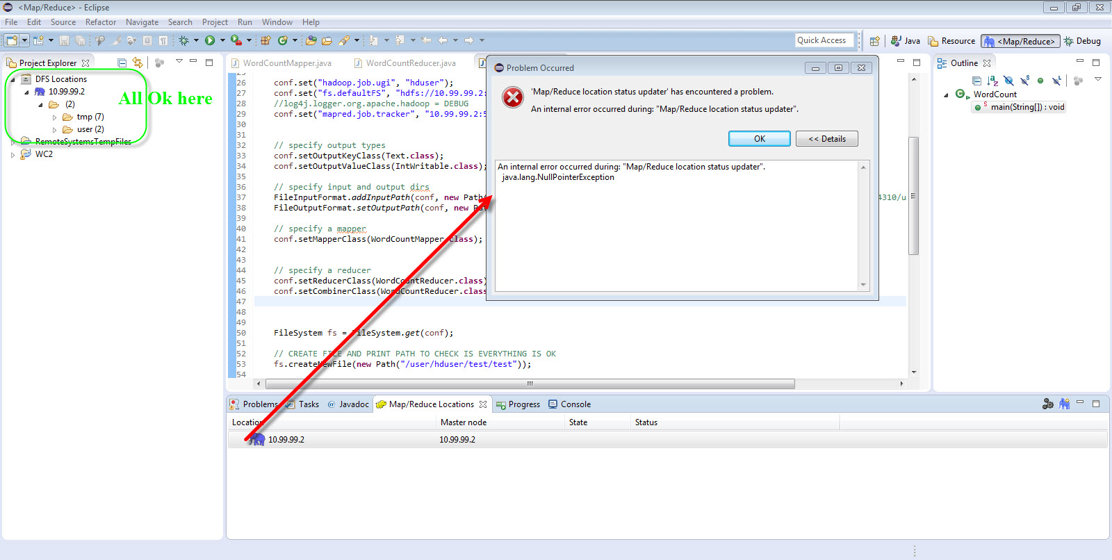 Hadoop eclipse plugin 2.6 An internal error occurred during "Map/Reduce location status