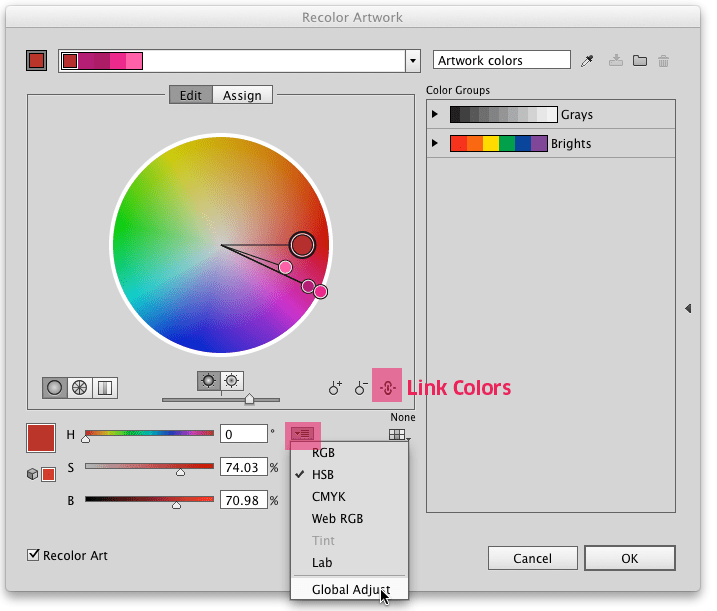 adobe illustrator How can I change hue of a vector image that has