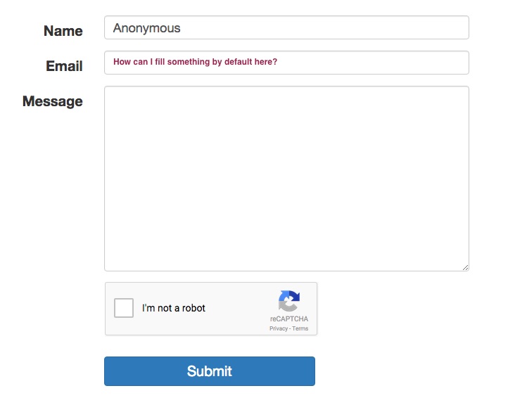 html How to add initial default value in Django's EmailField