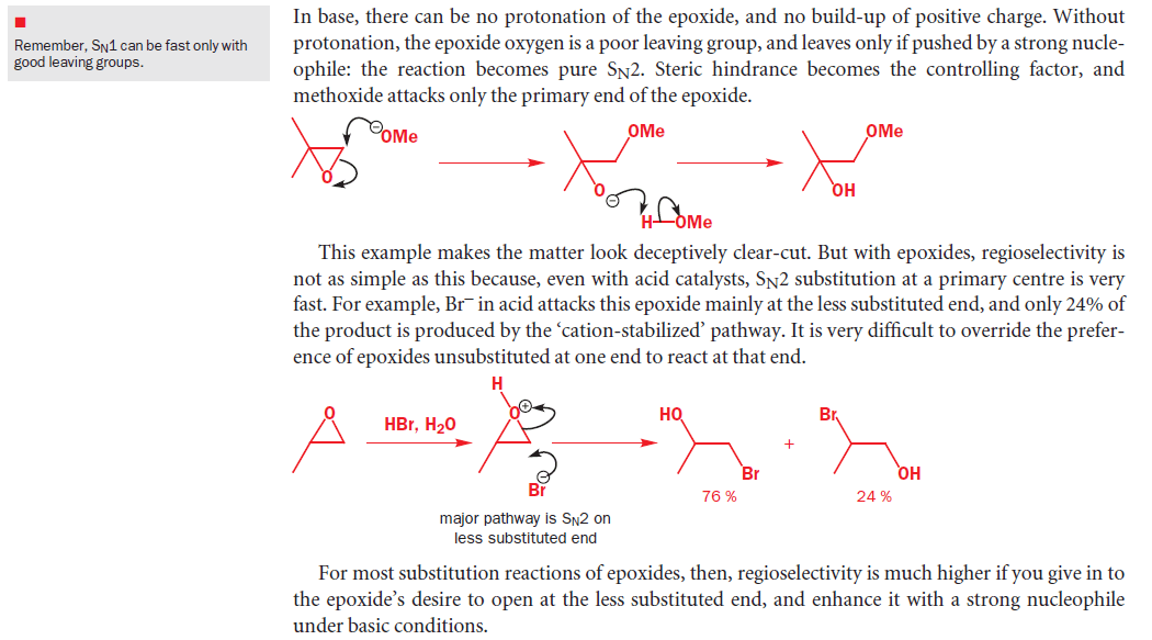organic chemistry Regioselectivity of acidcatalyzed ringopening of