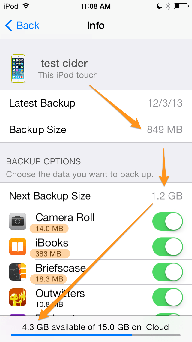 ios iCloud has space but iCloud Backup says that I don't