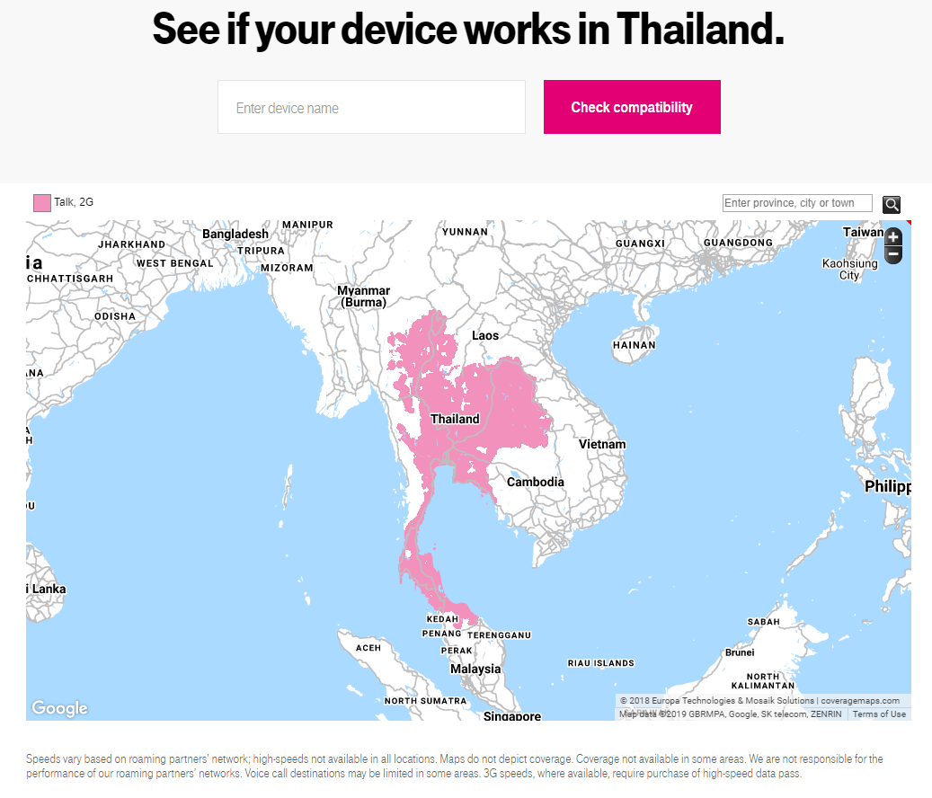data plans TMobile network in Thailand Koh Phayam? Travel Stack