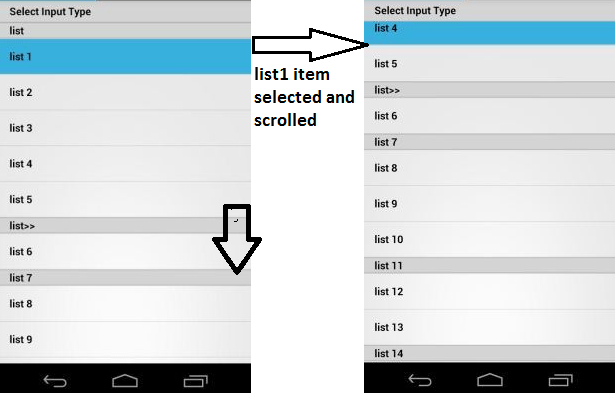 Selected list item color moves on scrolling the listView in Android
