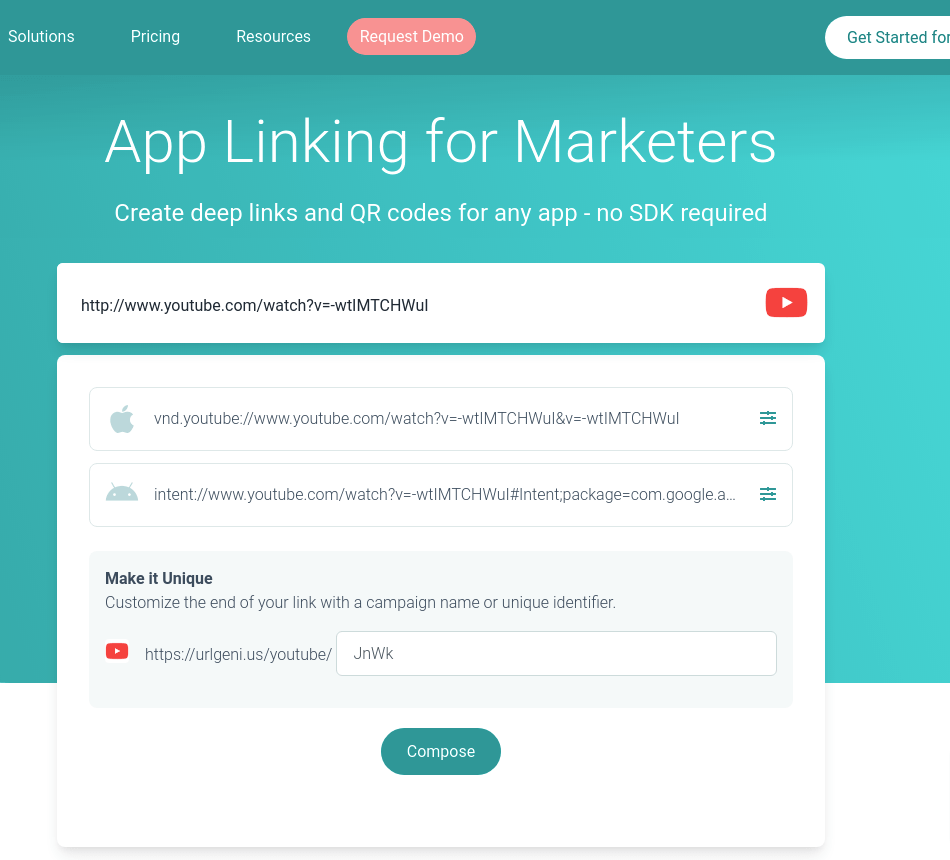 android How to convert any social media link to redirect to their