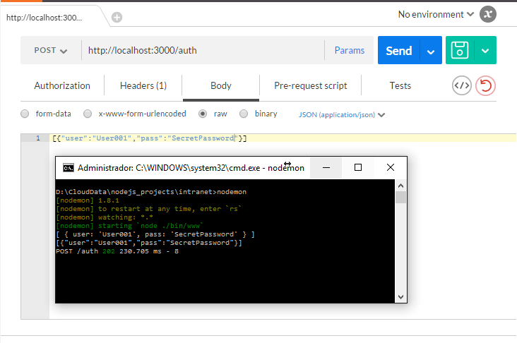 javascript Issue sending json array via ajax to nodejs server Stack