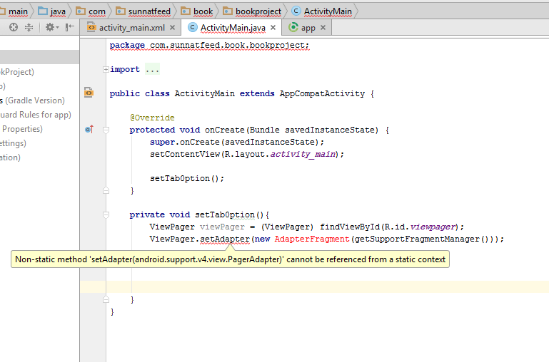 Non Static Method Cannot Be Referenced From A Static Context Builder