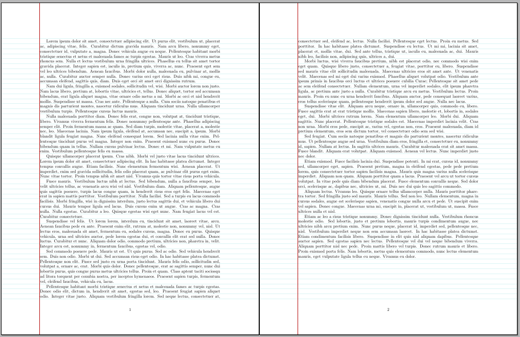 templates How to use Latex to print a document to look like a lined