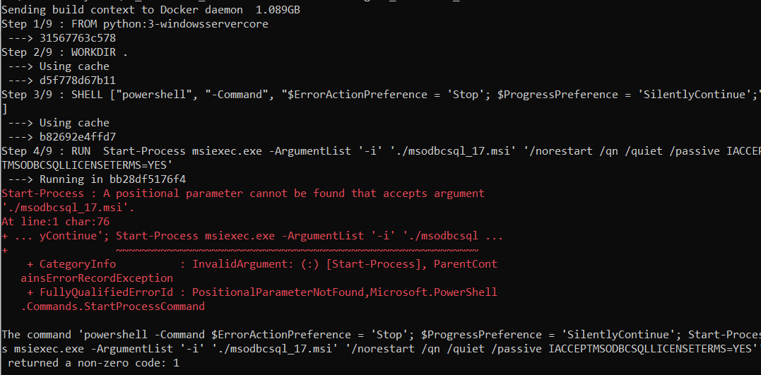 sql server Error installing SQL ODBC driver in windows docker container Stack Overflow
