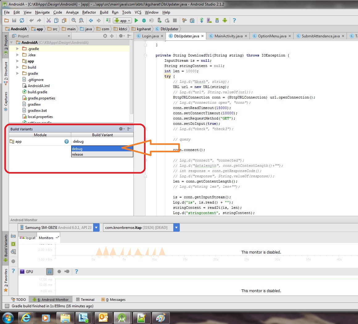 Android Procedure for Generating Debug build apk's and Release build