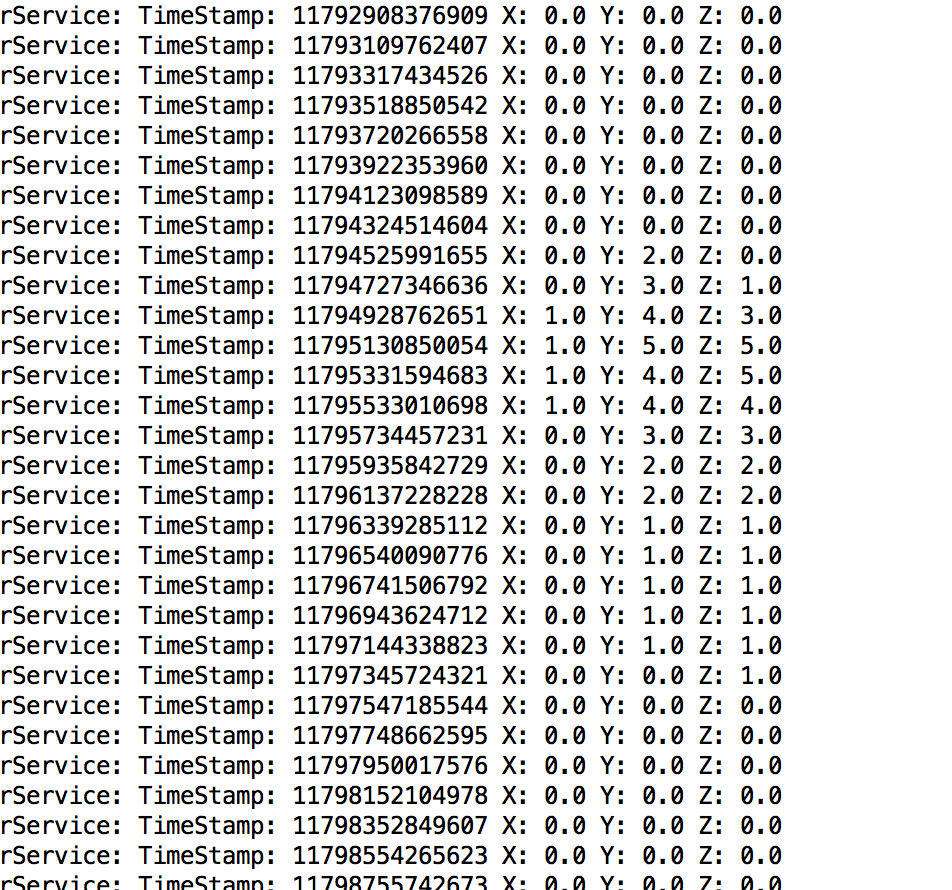 android Accelerometer values go to 0 every time I move the device