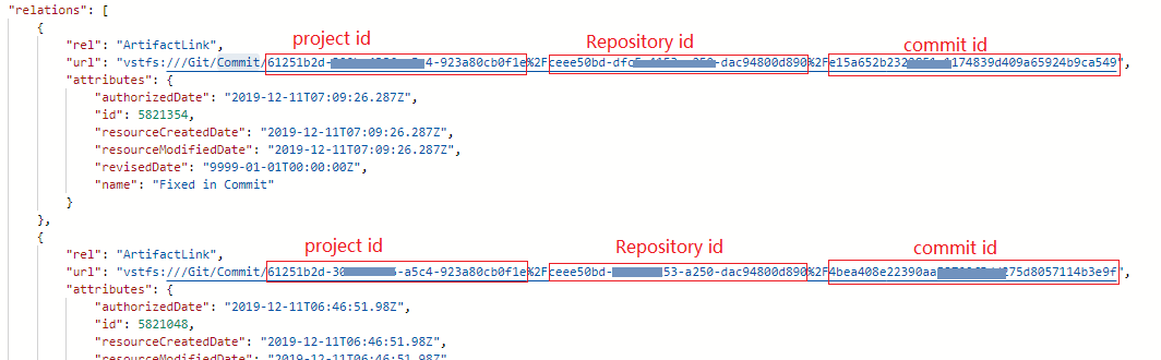 git Azure DevOps get commits linked to a work item via the REST API