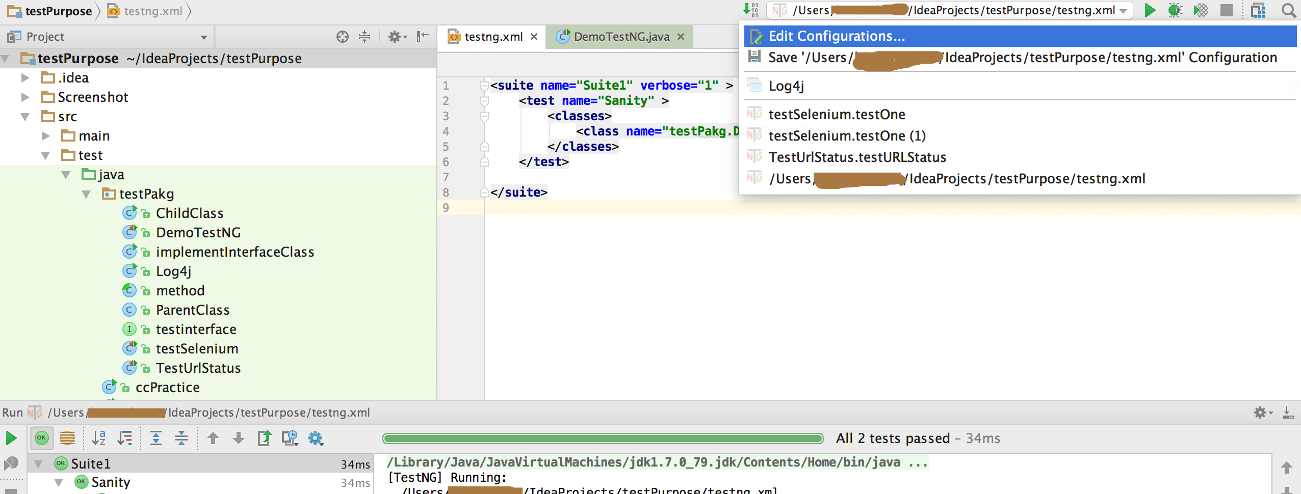 java TestNG with IntelliJ IDEA How to use the testng.xml file in IntelliJ IDEA 9 Stack Overflow