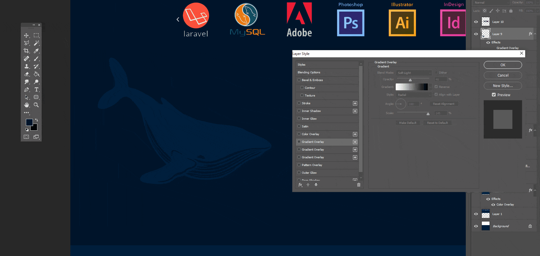javascript Creating masked overlay spotlight effect to reveal image