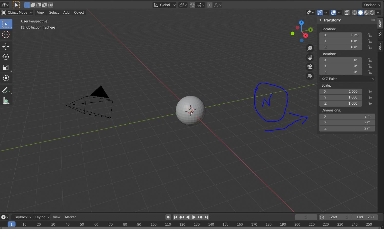 edit mode Where the dimensions of the object have moved in Blender 2.
