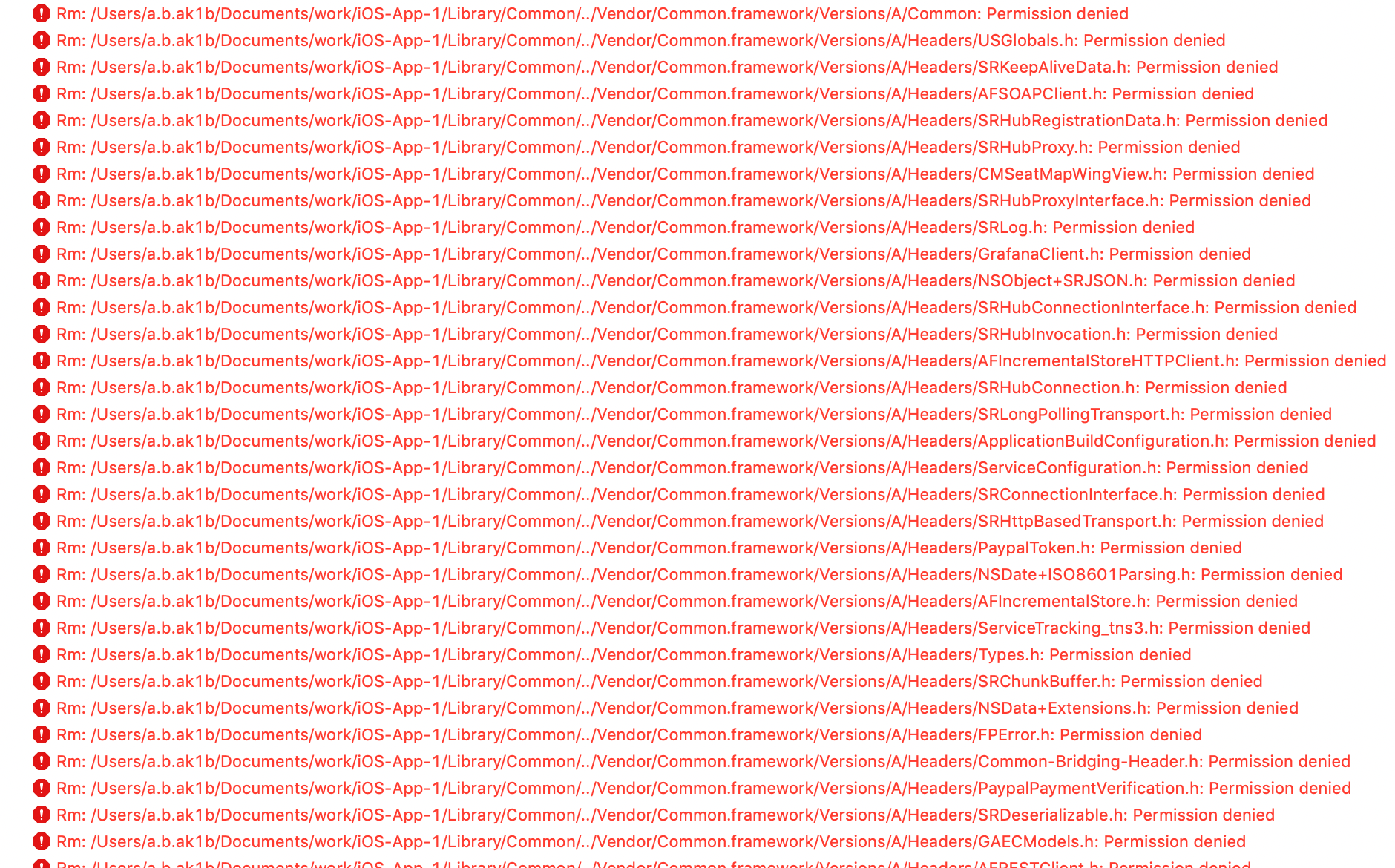 Xcode 10构建失败 rm permission denied in /bin/sh/ IT宝库