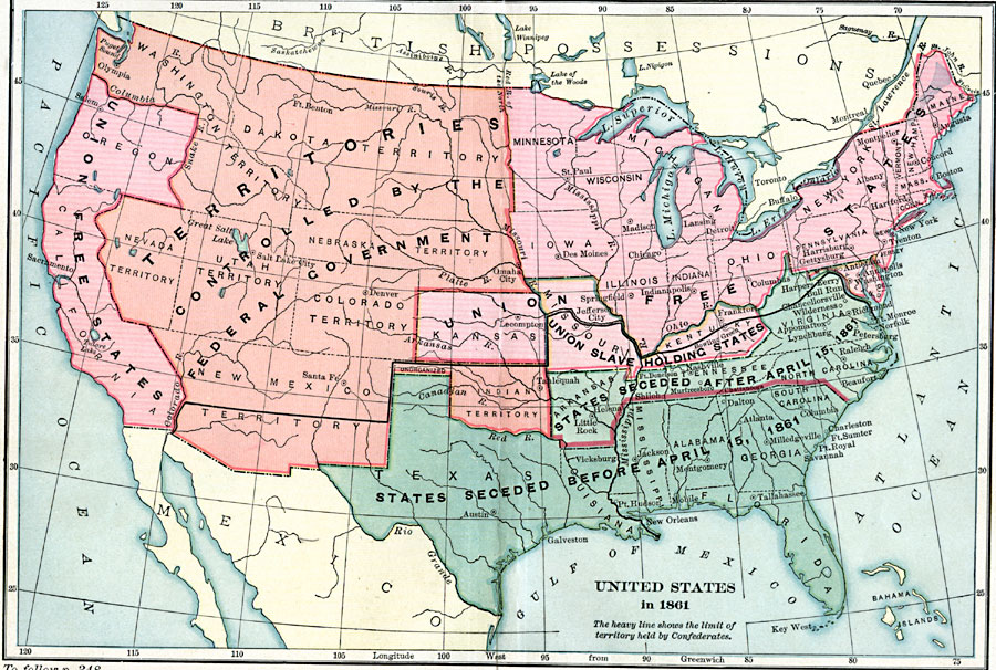 Civil War Political Map american civil war What is the difference between the union free