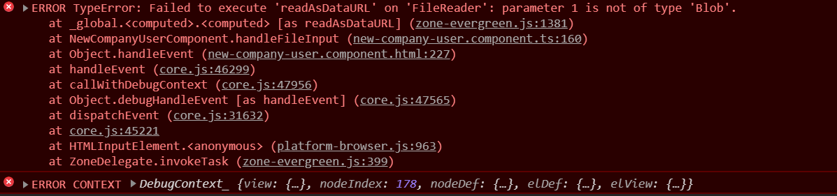 angular9 Angular 9 "Failed to execute 'readAsDataURL' on 'FileReader