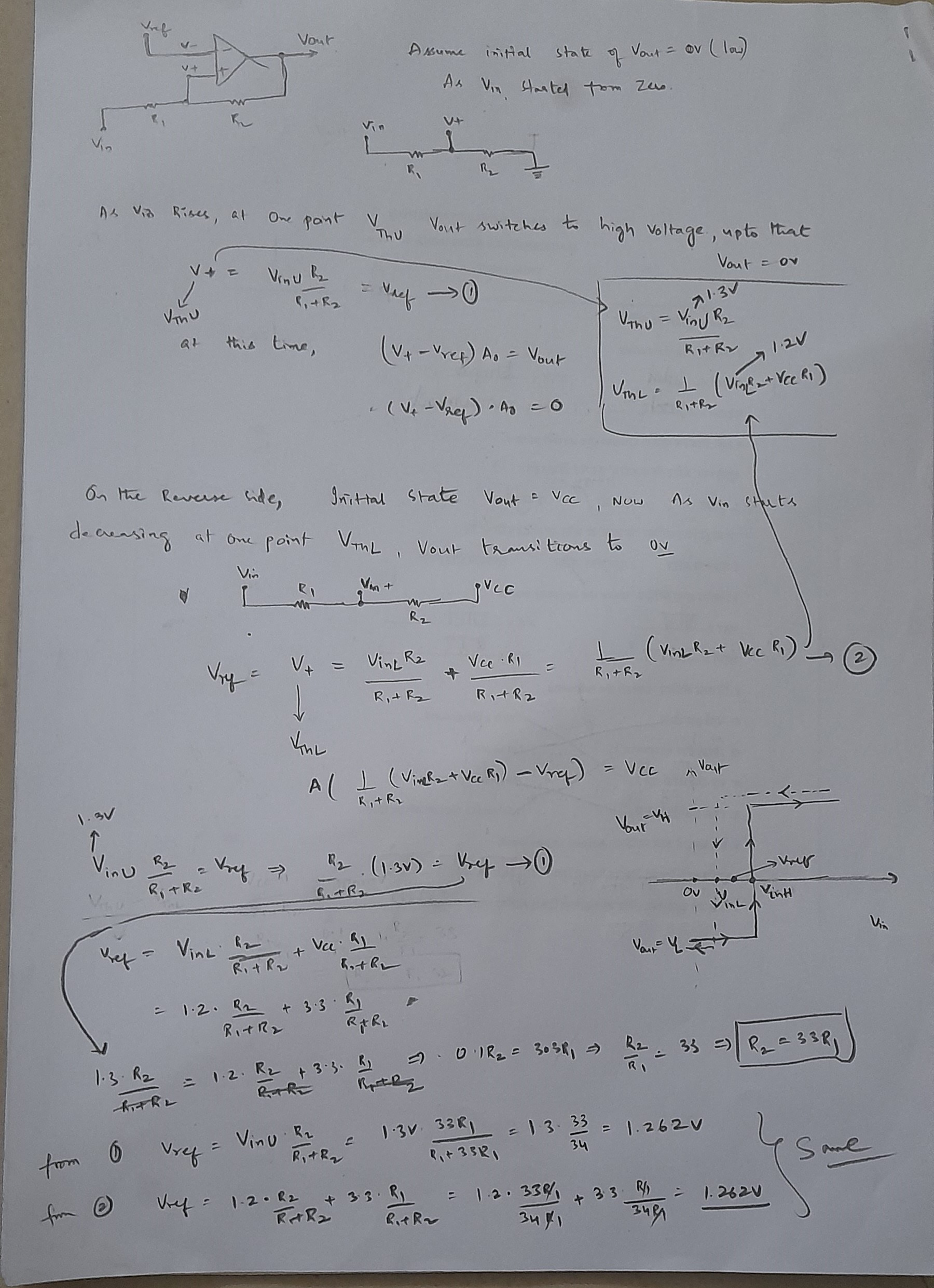 Comparator Design Hysteresis Design Calculations for Comparator