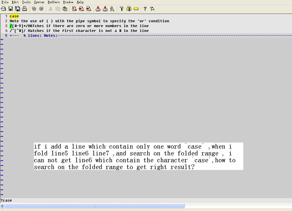 vim how to search on the folded range in gvim? Stack Overflow