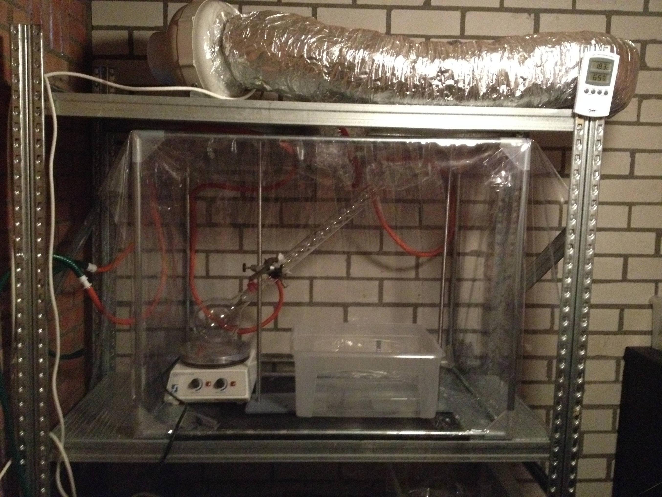experimental chemistry Refluxing with tilted condenser Chemistry