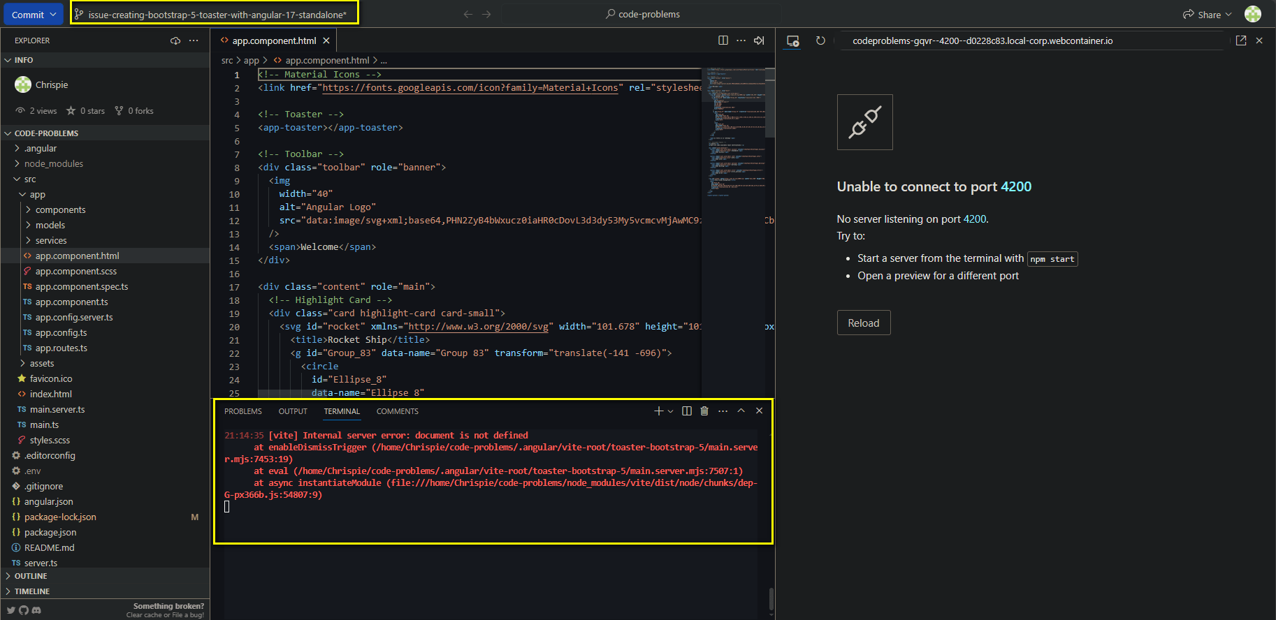 Error adding bootstrap 5 toaster to angular 17 as standalone components Stack Overflow
