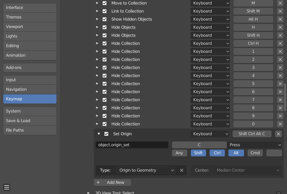 3d view What is Blender 2.8 alternative to ctrl+shift+alt+c? (Set