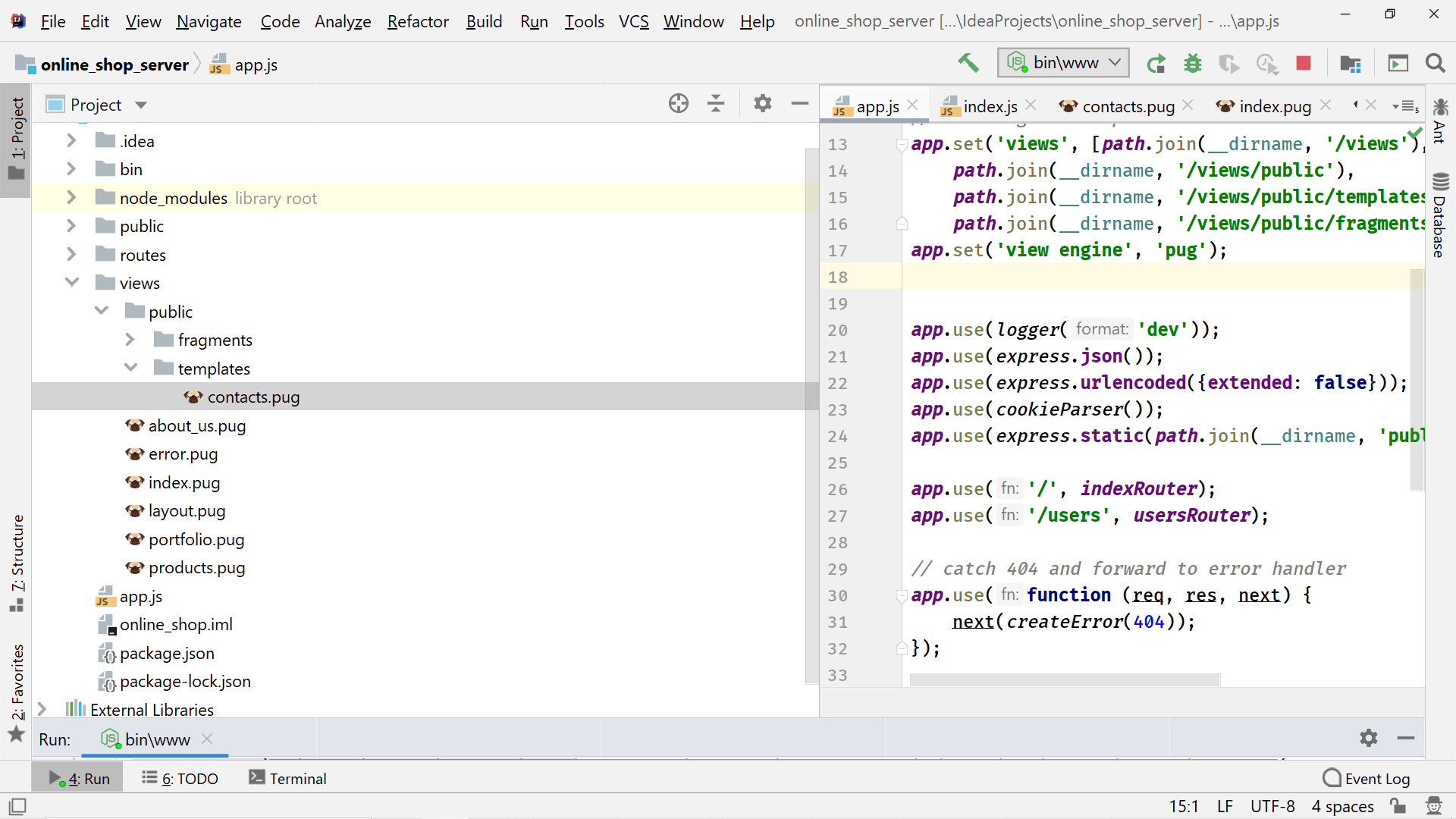 Pug template engine express renchallenge