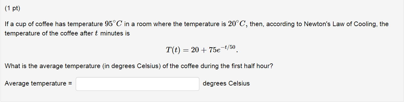 calculus Finding the average temperature over a certain amount of