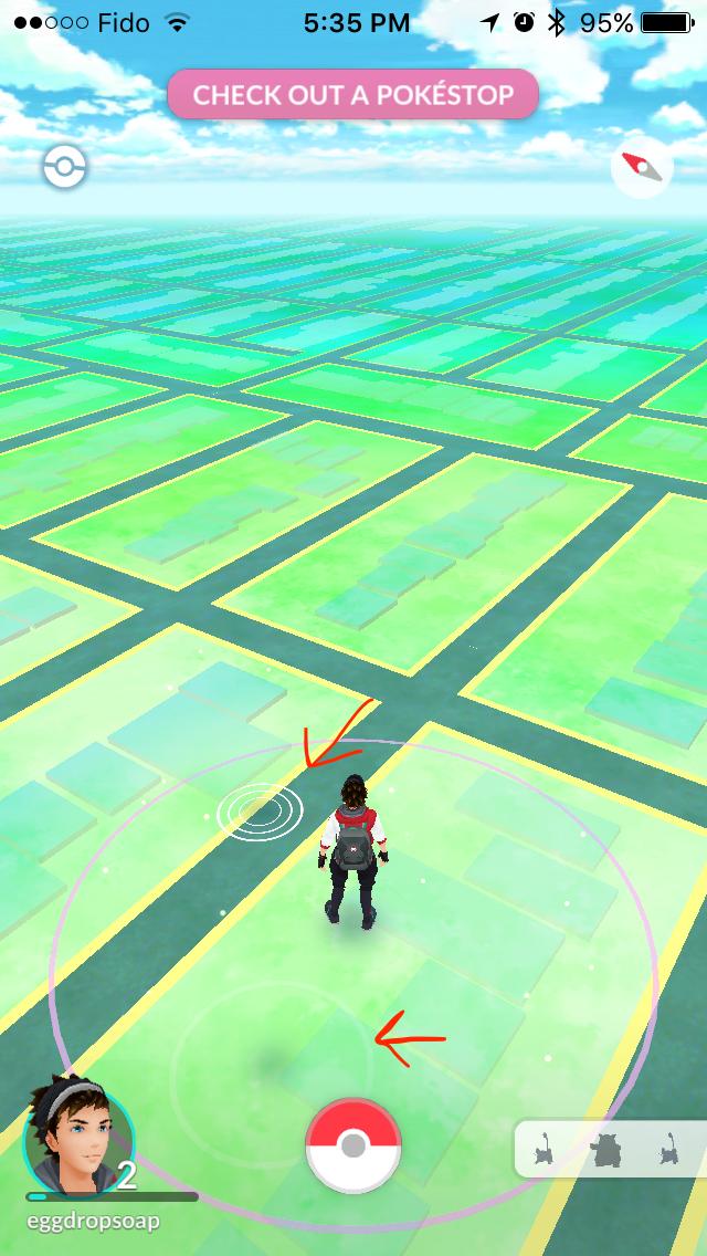 pokemon go What do these white ripples on the map mean? Arqade