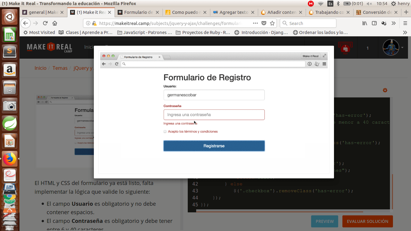 Como puedo reemplazar el mensaje de alert de JavaScript por texto con