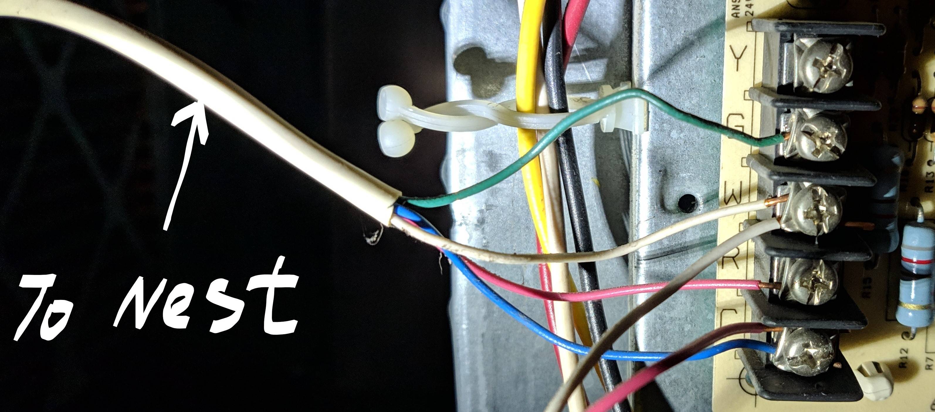 thermostat Try to rewire Nest and Furnace but Y is not