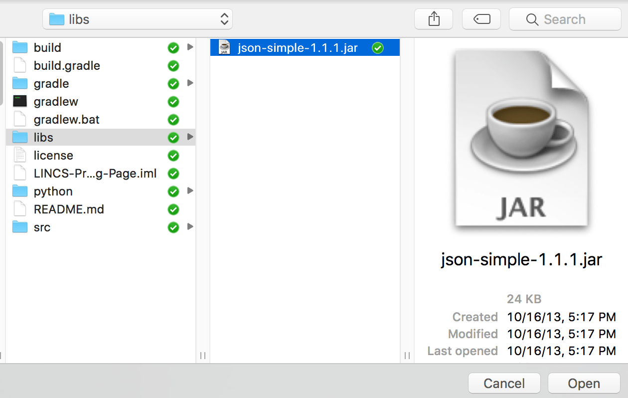 java How to add external library's sources and javadoc to gradle with