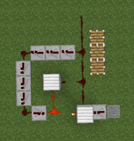 Minecraft Instant open piston door with delayed deactivation with