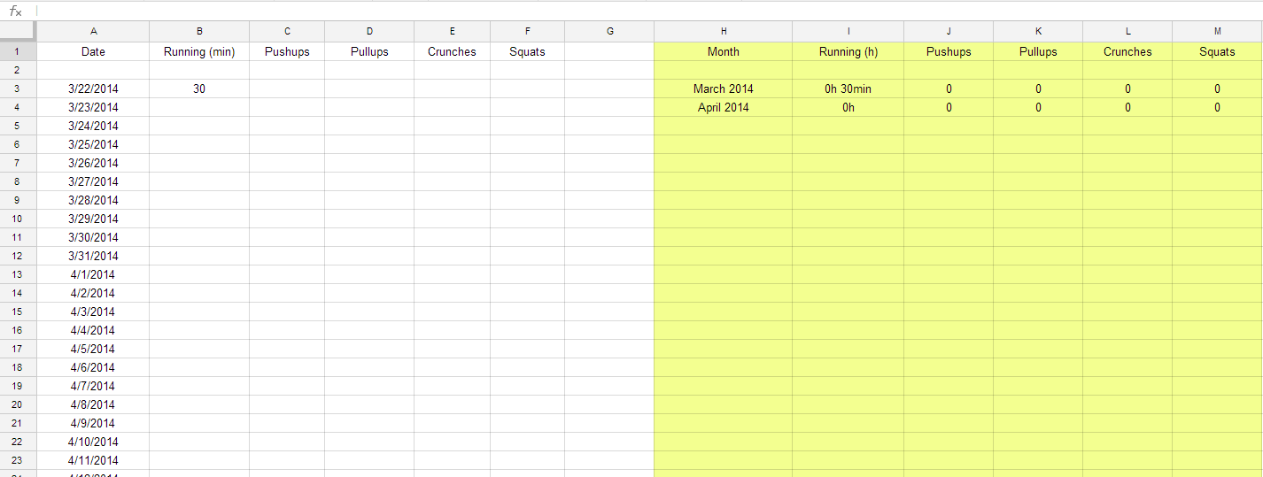 worksheet function How to calculate monthly sum from the entries for