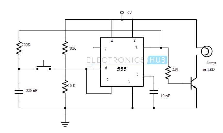 How can I use a PNP transistor as a switch in a 555 bistable circuit